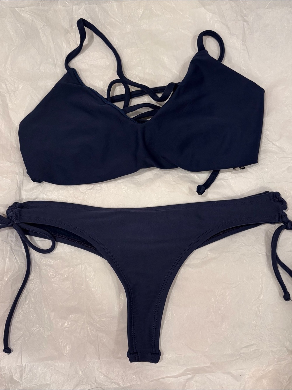 Pakaloha Navy Strappy Tie-Side Bikini